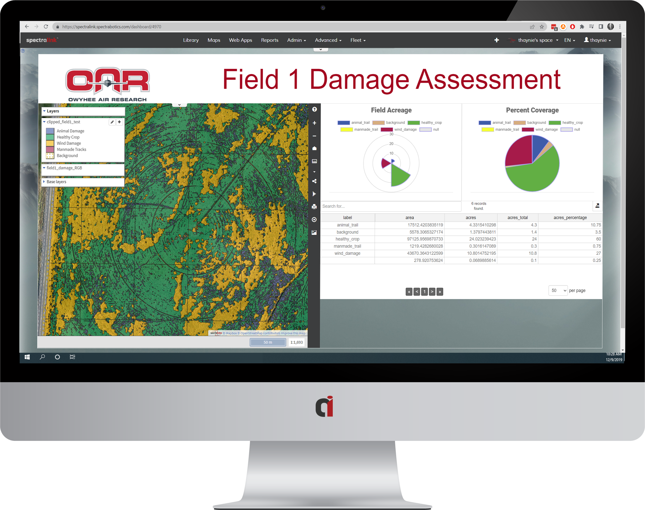 spectralink_demo_PrecAg Crop field damage report based on damage sources